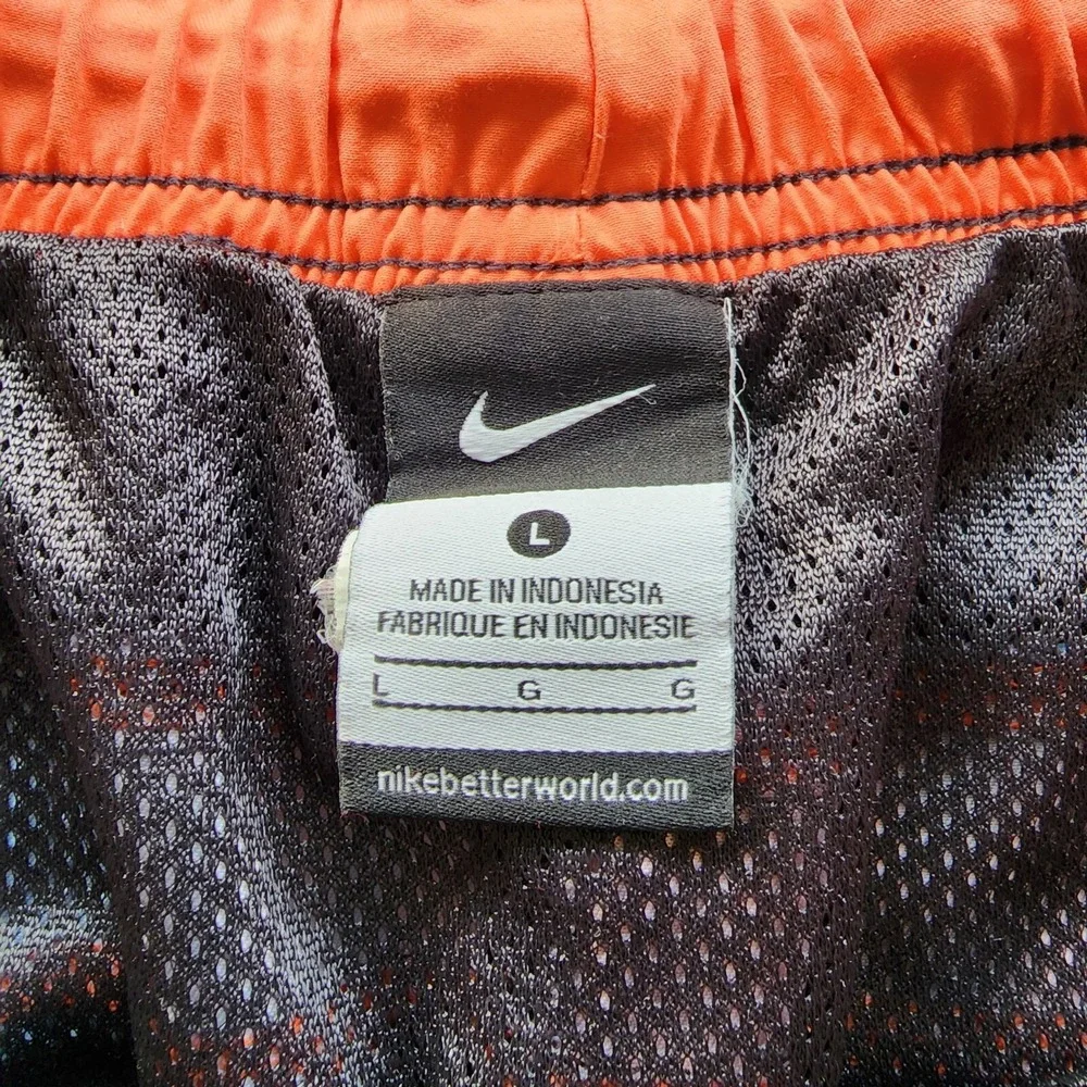 Nike Mens  Black and Orange Swim Trunks Size L‎